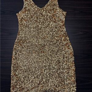 Elegant Gold Sequin Dress